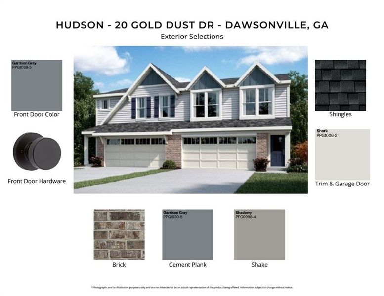 Sample of building materials used in homes in Villas at Gold Creek, Dawsonville (Image 2). Sample of building materials used in homes in Villas at Gold Creek, Dawsonville (Image 2).