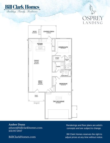 2D floor plan layout of this home in Osprey Landing, Southport, NC (Image 3).