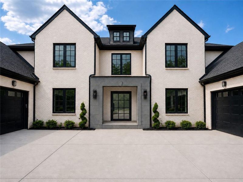 Front exterior of a new home in , Alpharetta, GA, highlighting curb appeal (Image 2). Front exterior of a new home in , Alpharetta, GA, highlighting curb appeal (Image 2).