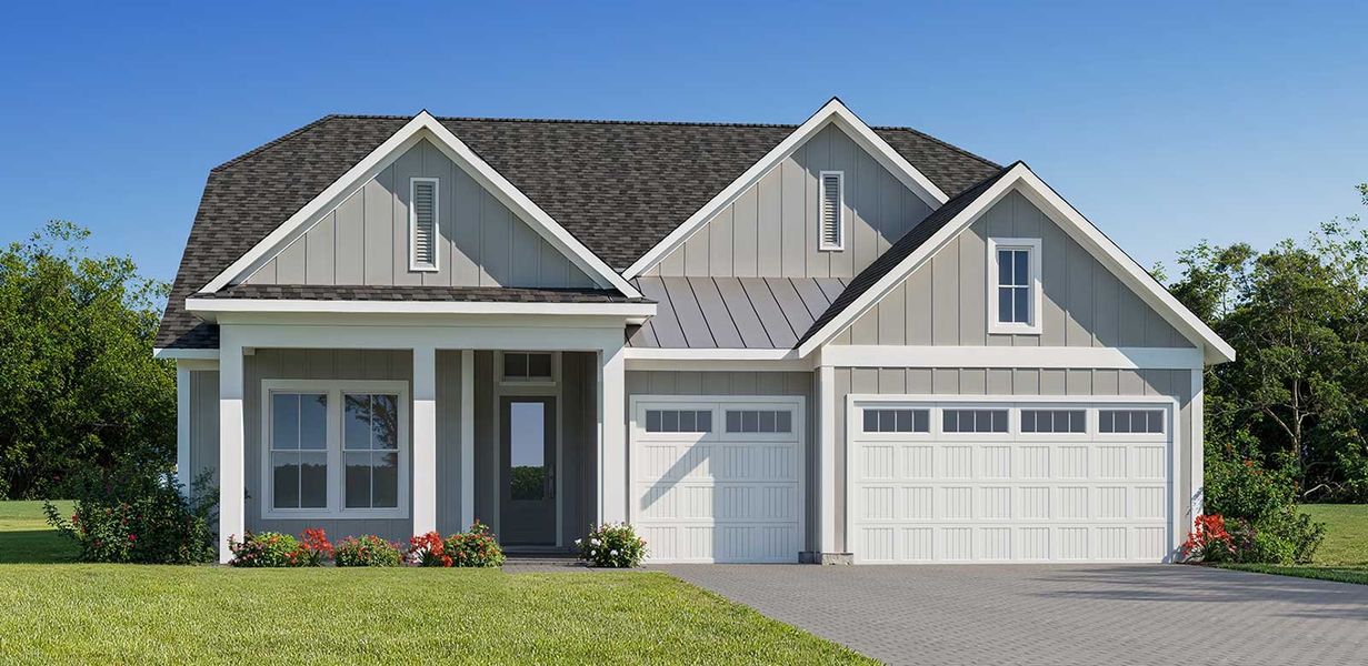 Representative exterior photo of a completed home built from the Lola - Hidden Creek by MasterCraft Builder Group in SilverLeaf, St. Augustine, FL (Image 20).