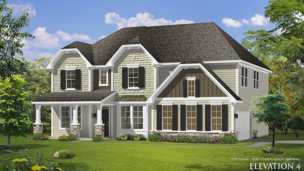 Elevation 4 rendering of the Stonefield home plan by DRB Homes