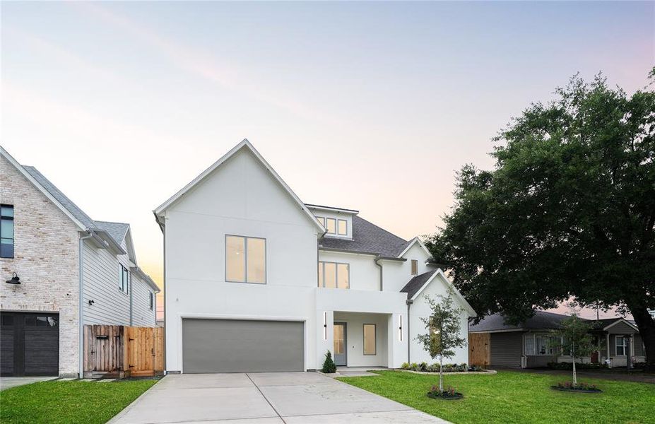 Stucco exterior with accent colors