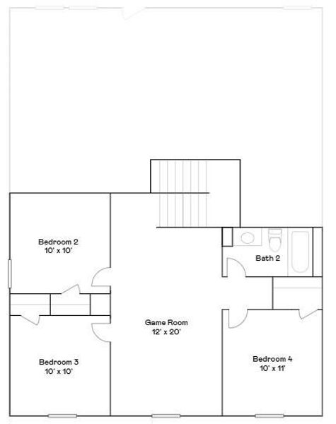 2D floor plan layout of this home in Windrose Green, Angleton, TX (Image 5).