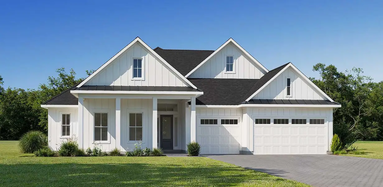 Representative exterior photo of a completed home built from the Nicholas - Hidden Creek by MasterCraft Builder Group in SilverLeaf, St. Augustine, FL (Image 5).