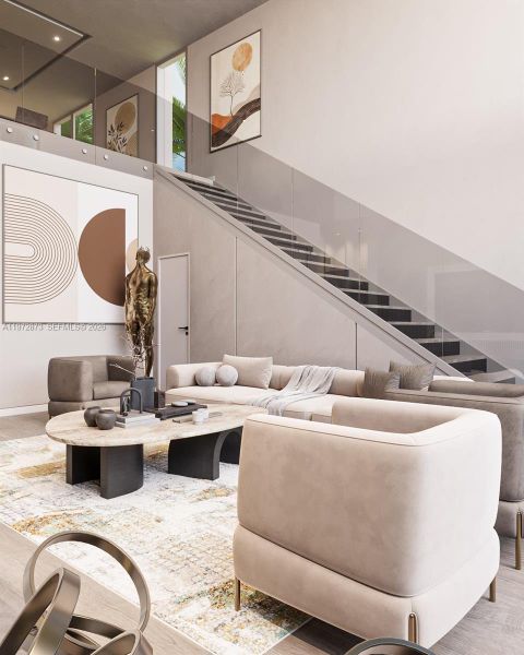 Furnished interior view inside a new home in , Miami (Image 13).