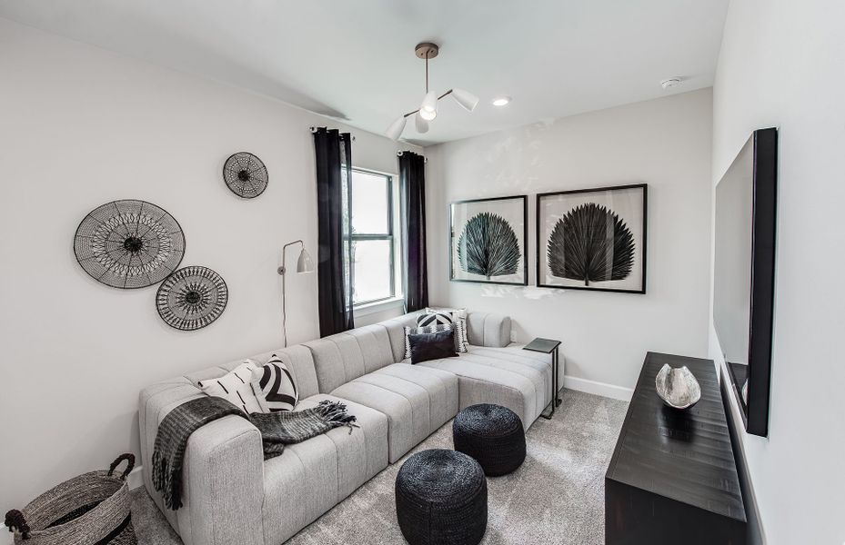 Bedroom with large window Bedroom with large window