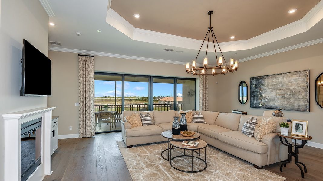Furnished interior view inside a new home in Esplanade by the Islands Coach Homes, Naples (Image 2).