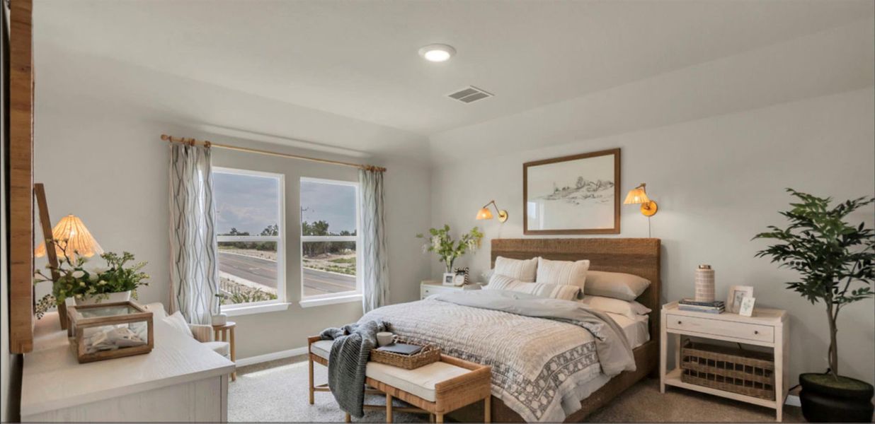 Bedroom featuring carpet and recessed lighting