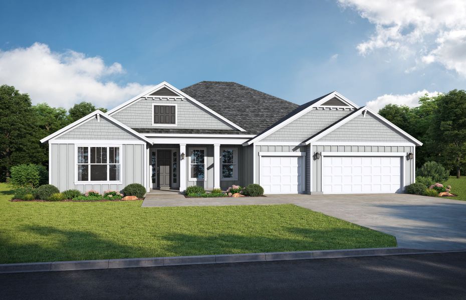 Representative exterior photo of a completed home built from the Brookhaven by SEDA New Homes in Katie Cove, Jacksonville, FL (Image 4). Representative exterior photo of a completed home built from the Brookhaven by SEDA New Homes in Katie Cove, Jacksonville, FL (Image 4).