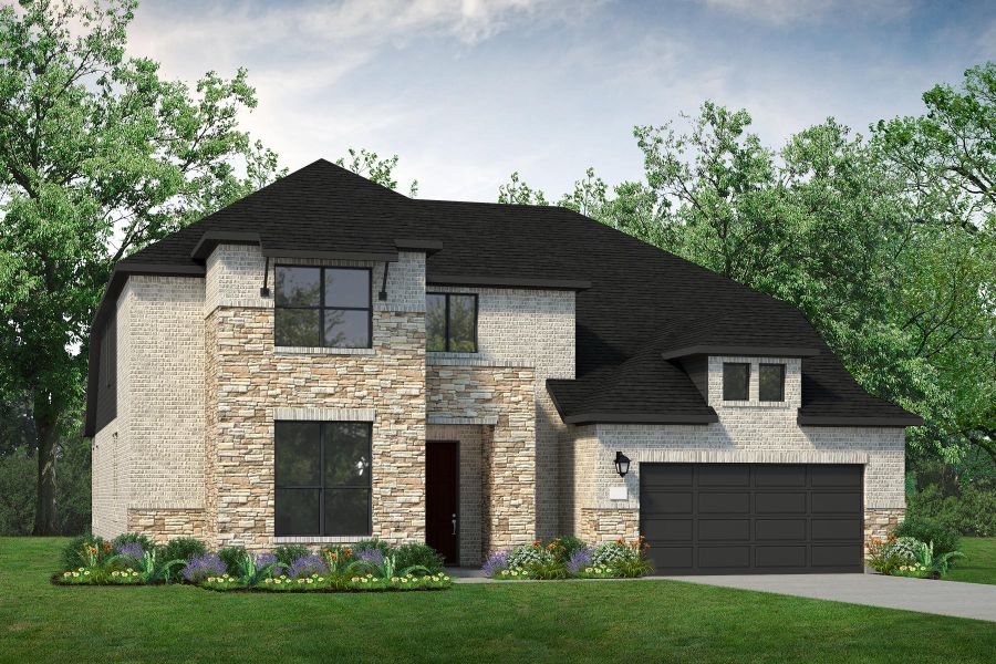 Representative exterior photo of a completed home built from the Presidio by UnionMain Homes in Myrtle Creek, Waxahachie, TX (Image 5). Representative exterior photo of a completed home built from the Presidio by UnionMain Homes in Myrtle Creek, Waxahachie, TX (Image 5).