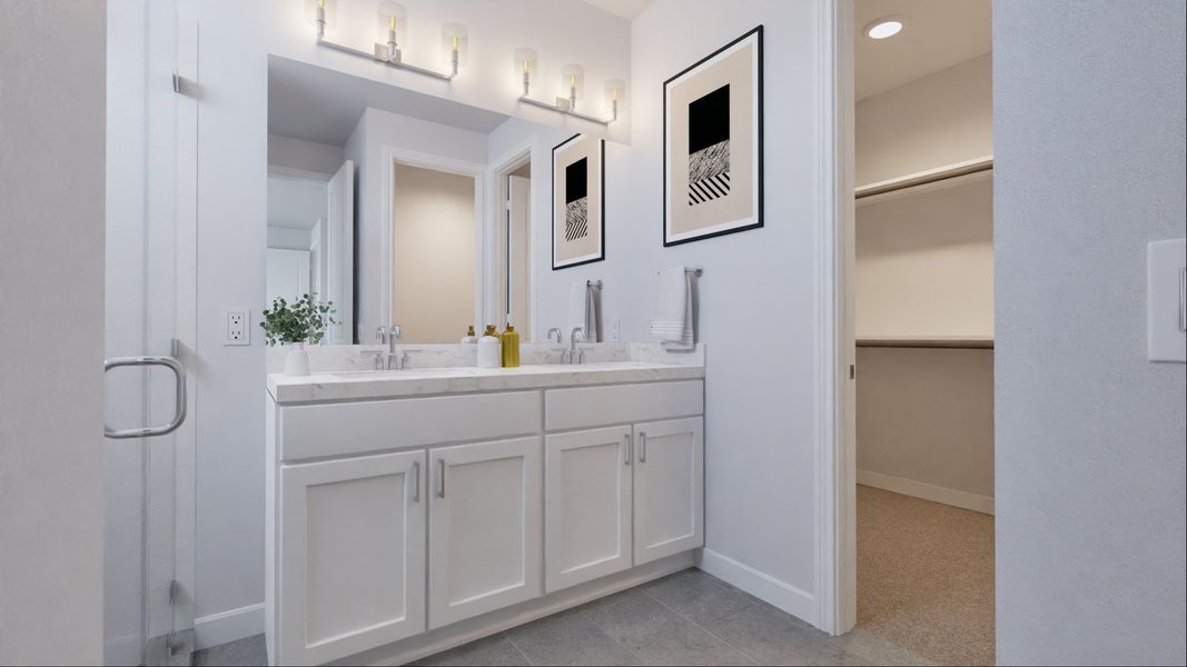 Representative furnished interior of a home built from the Elizabeth by New Home Co. in The Villas Collection at Novel, Austin (Image 14). Representative furnished interior of a home built from the Elizabeth by New Home Co. in The Villas Collection at Novel, Austin (Image 14).