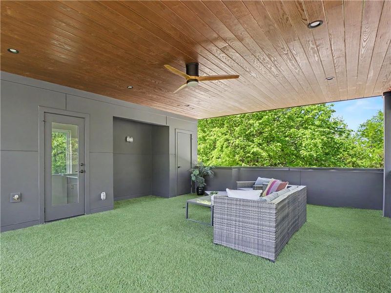 Exterior details and patio area of a home in , Atlanta (Image 29).