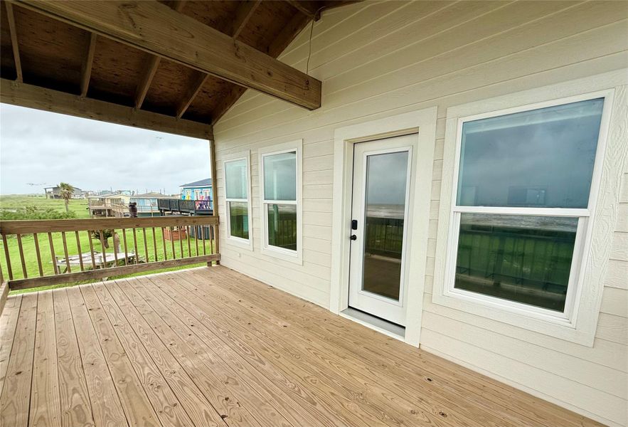 Spacious seaside deck. Spacious seaside deck.