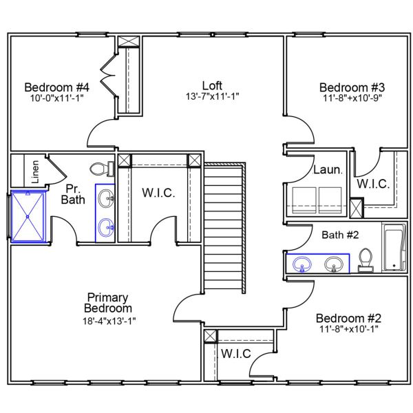 2D floor plan layout of this home in Hidden Springs, Lexington, SC (Image 3).
