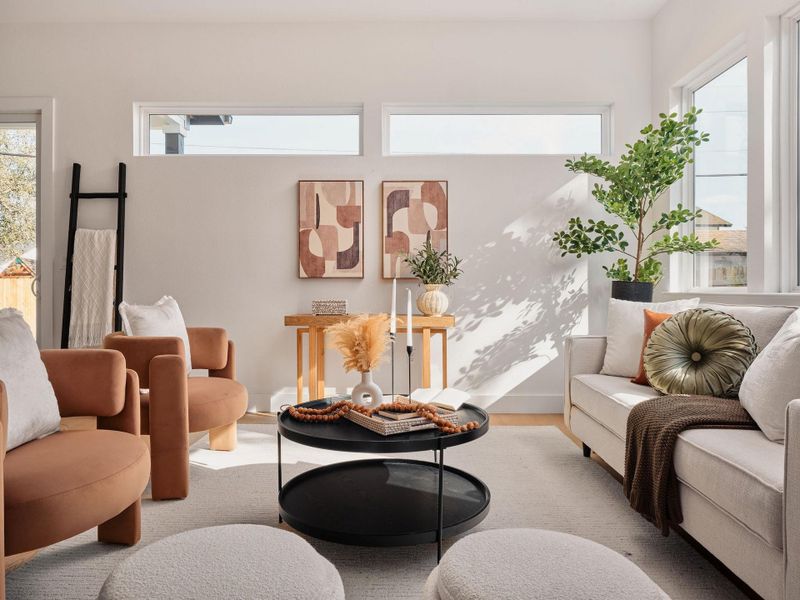 Living room with baseboards