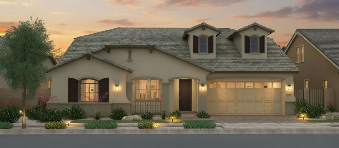 Representative exterior photo of a completed home built from the River's End by Fulton Homes in Sonoma Coast, Queen Creek, AZ (Image 4).