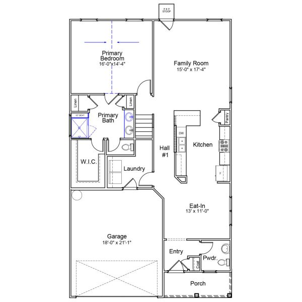 2D floor plan layout of this home in Bluefield, Lexington, SC (Image 5).