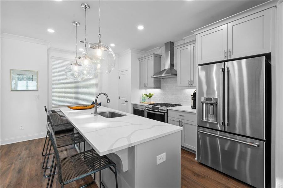 Furnished interior view inside a new home in Brackley Townhomes, Cumming (Image 62). Furnished interior view inside a new home in Brackley Townhomes, Cumming (Image 62).