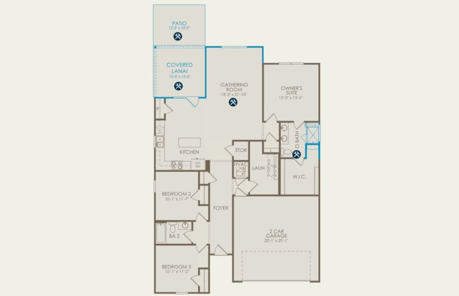 2D floor plan layout of this home in Salem Bay, Beaufort, SC (Image 3).