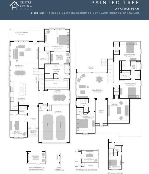 2D floor plan layout of this home in Painted Tree Woodland West, McKinney, TX (Image 5).