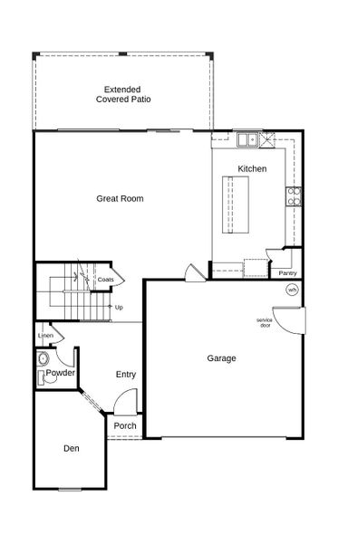2D floor plan layout of this home in Skyline Village Enclaves, San Tan Valley, AZ (Image 2).