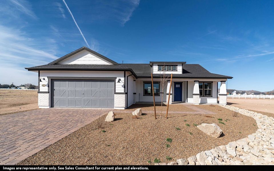 Representative exterior photo of a completed home built from the The Meadow by CastleRock Communities in Heritage Pointe, Chino Valley, AZ (Image 11). Representative exterior photo of a completed home built from the The Meadow by CastleRock Communities in Heritage Pointe, Chino Valley, AZ (Image 11).