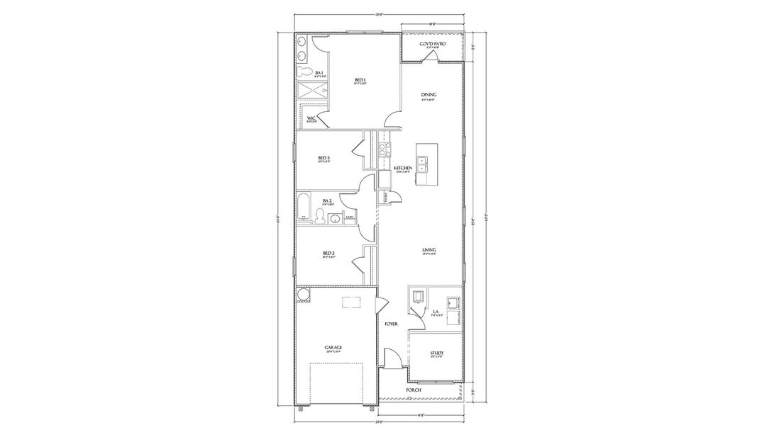 2D floor plan layout of this home in Colonial East, Panama City Beach, FL (Image 2).