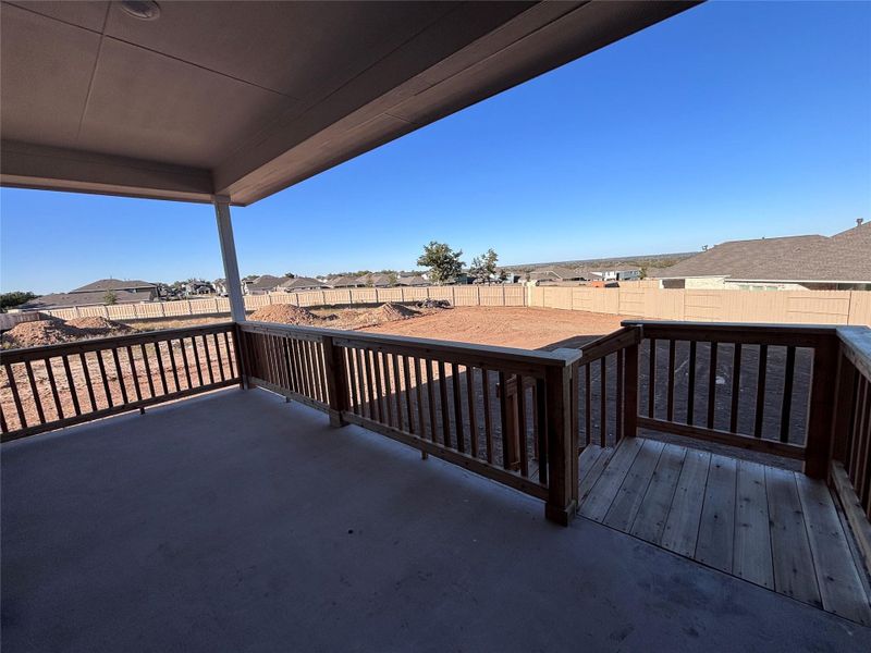 Exterior details and patio area of a home in The Colony 45s, Bastrop (Image 4).