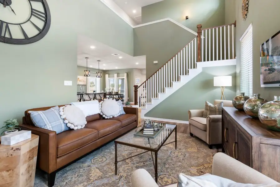 Furnished interior view inside a new home in Heartland at Creek Meadows, College Station (Image 25). Furnished interior view inside a new home in Heartland at Creek Meadows, College Station (Image 25).