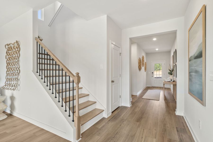A staircase in a house. A staircase in a house.