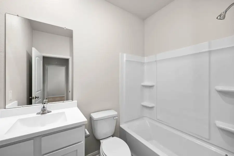 The secondary bathroom in the home.