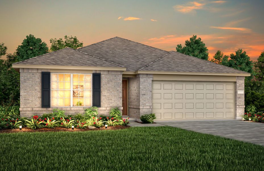 Front exterior of a new home in County View, Temple, TX, highlighting curb appeal (Image 17).