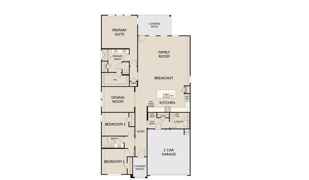 2D floor plan layout for the Cheyenne II by Ashton Woods in The Trails at Carmel, Pflugerville, TX (Image 5).