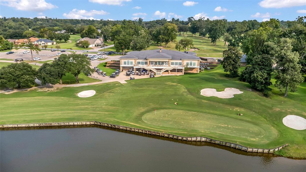 Back view of the country club and golf course.