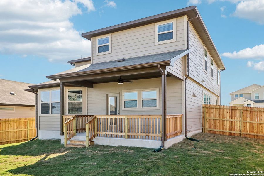 Exterior details and patio area of a home in Legendary Trails - Premier Series, Cibolo (Image 24).