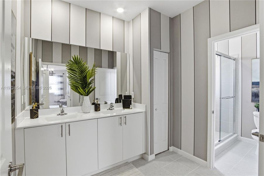 Furnished interior view inside a new home in , Miami (Image 35).