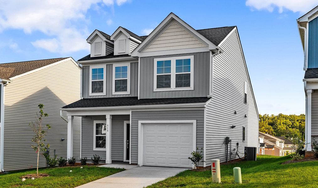 Front exterior of a new home in Hanes Lake, Winston-Salem, NC, highlighting curb appeal (Image 2).
