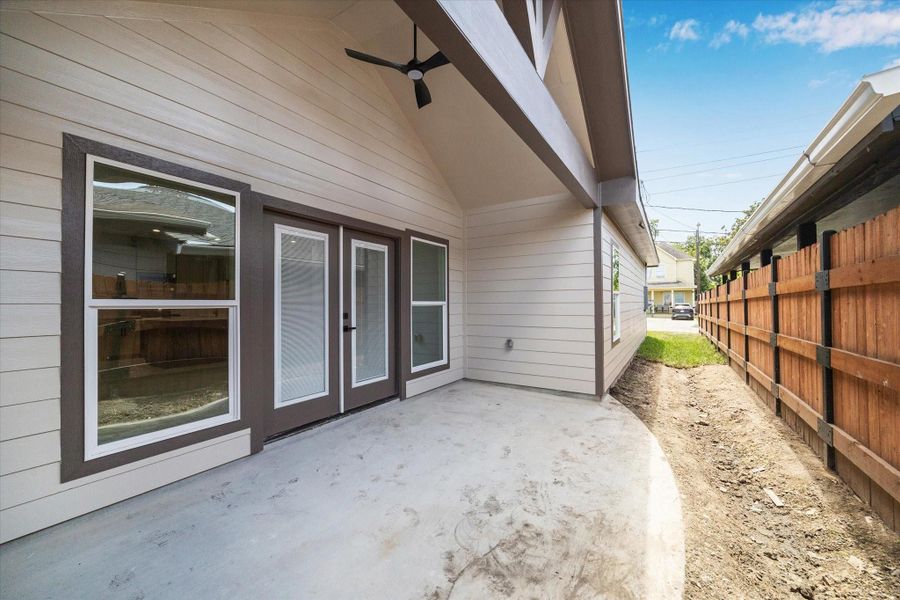 Exterior details and patio area of a home in , Houston (Image 3). Exterior details and patio area of a home in , Houston (Image 3).