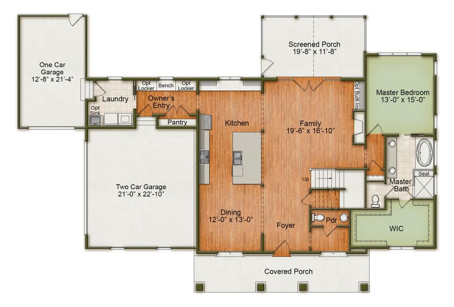 2D floor plan layout for the Whitaker by Homes by Dickerson in Cattail, Clayton, NC (Image 3).