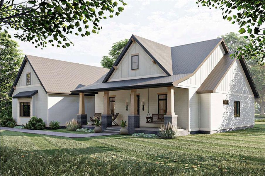 Front exterior of a new home in Oak Water Ranch, Granbury, TX, highlighting curb appeal (Image 15). Front exterior of a new home in Oak Water Ranch, Granbury, TX, highlighting curb appeal (Image 15).