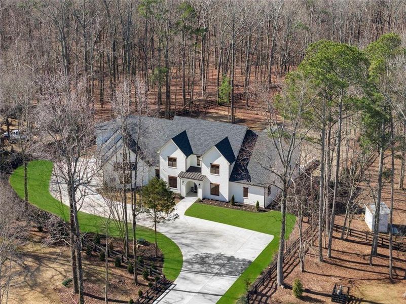 Front exterior of a new home in , Alpharetta, GA, highlighting curb appeal (Image 2). Front exterior of a new home in , Alpharetta, GA, highlighting curb appeal (Image 2).