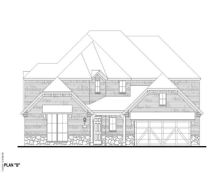 Plan 1634 Elevation B w/ Stone