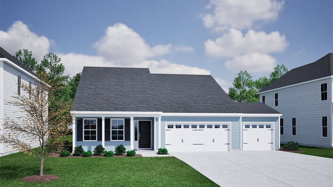 Representative exterior photo of a completed home built from the Bleckley - Genesis Value Collection by Mungo Homes in Garden Grove, Conway, SC (Image 7).