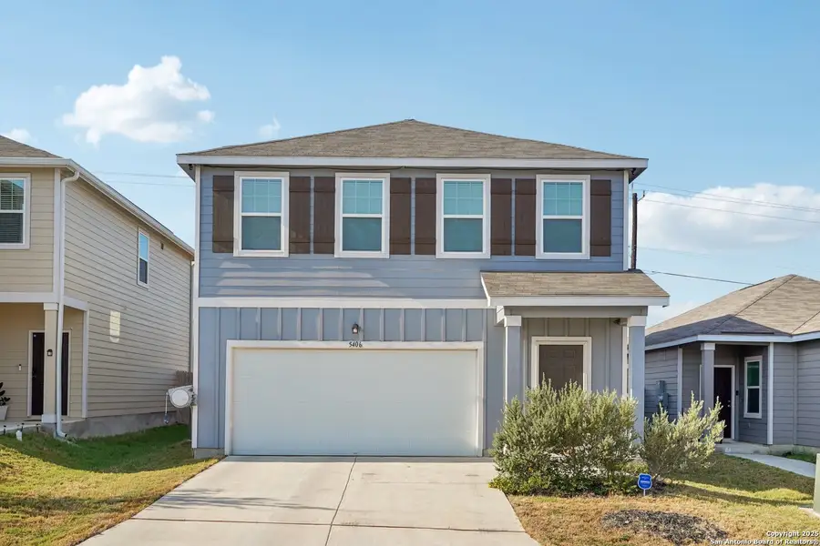 Front exterior of a new home in Sutton Farms, San Antonio, TX, highlighting curb appeal (Image 1). Front exterior of a new home in Sutton Farms, San Antonio, TX, highlighting curb appeal (Image 1).