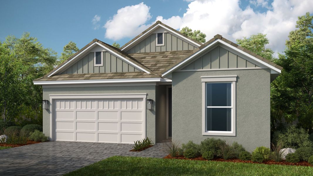 Representative exterior photo of a completed home built from the Rocca by Taylor Morrison in Esplanade at Kingston, Estero, FL (Image 3).