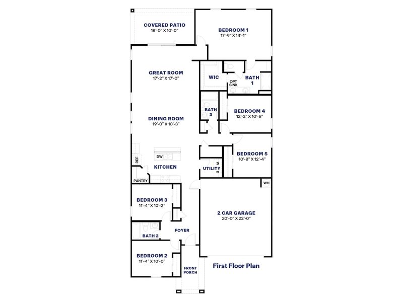 2D floor plan layout for the Laveen by D.R. Horton in Remington, Buckeye, AZ (Image 3). 2D floor plan layout for the Laveen by D.R. Horton in Remington, Buckeye, AZ (Image 3).