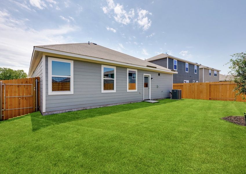 The Reed has a fully fenced-in backyard. The Reed has a fully fenced-in backyard.
