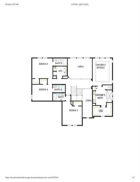 2D floor plan layout of this home in Meadow Brook Farms, Cumming, GA (Image 3).