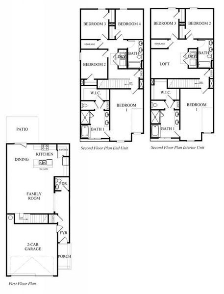 2D floor plan layout of this home in Greyton Springs Place, Buford, GA (Image 2).