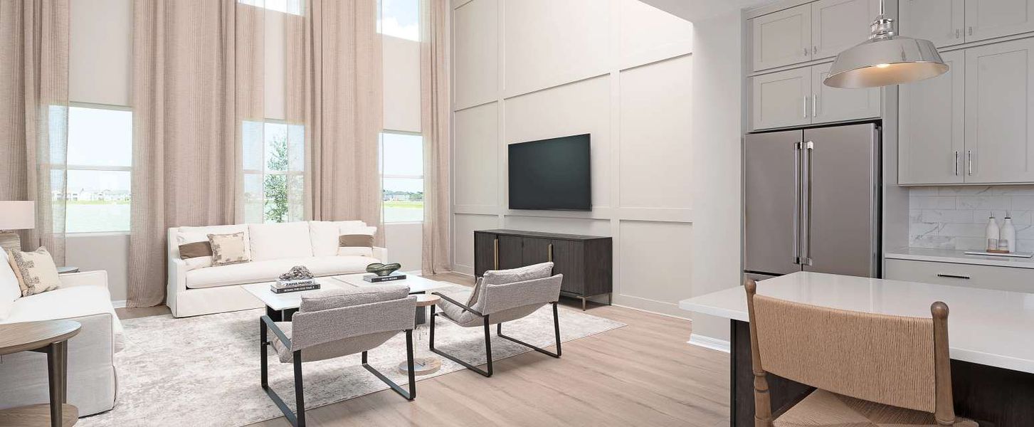 Representative furnished interior of a home built from the Duval by Ashton Woods in Lake Cawood Cove, Windermere (Image 6).